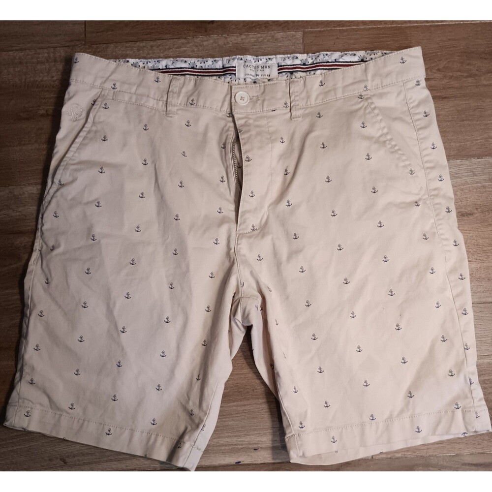 Mens cactus man shorts with anchors